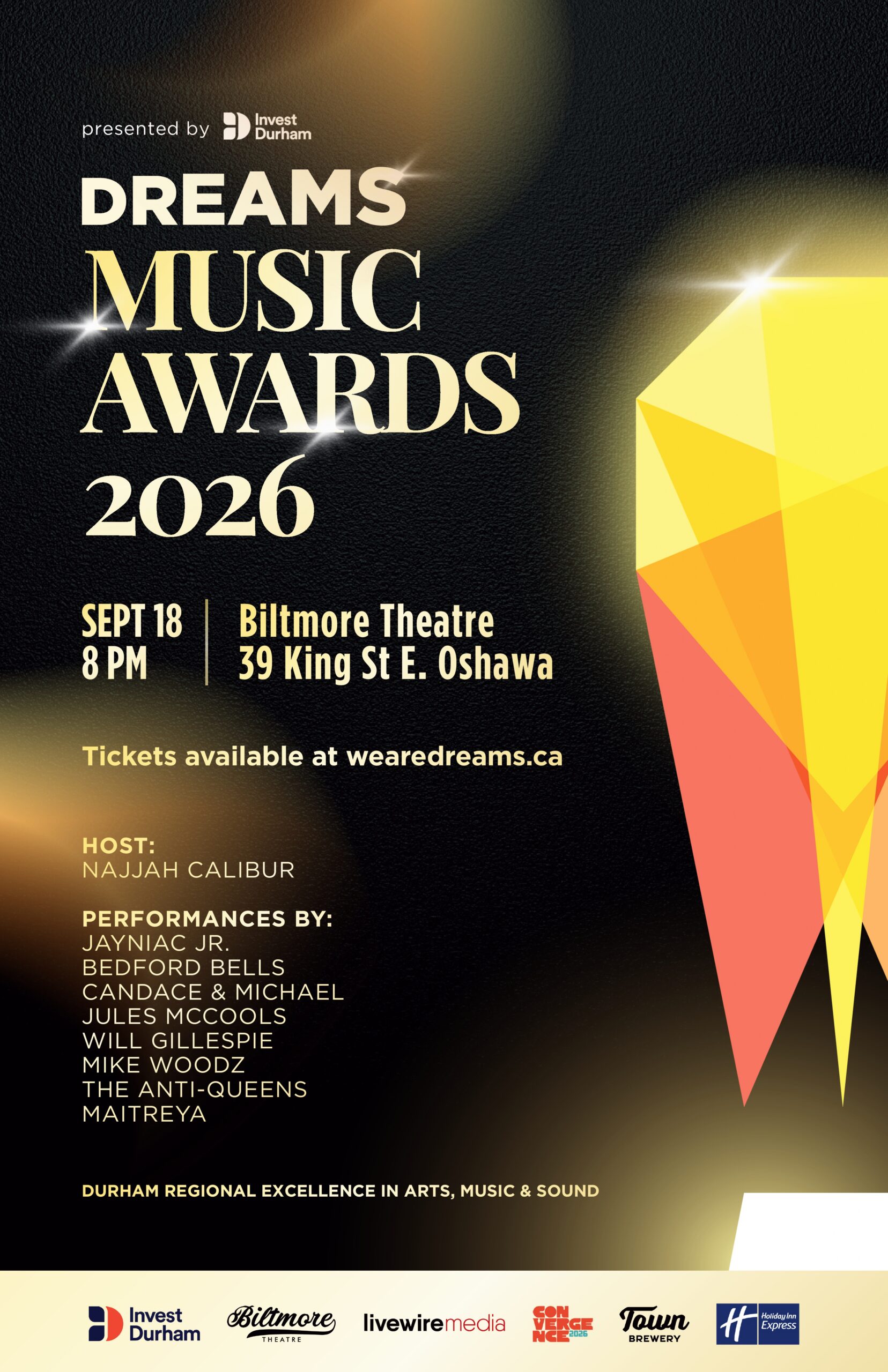 DREAMS! Music Awards 2026 — September 18 at the Biltmore Theatre